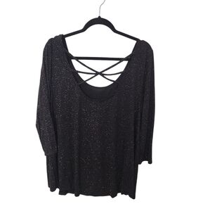 Jennifer Lopez Black Glittery String‎ Back Detail  Size 1X Plus